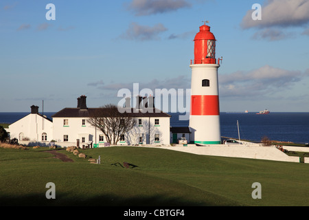 Souter Leuchtturm, Whitburn, North East England, UK. Stockfoto