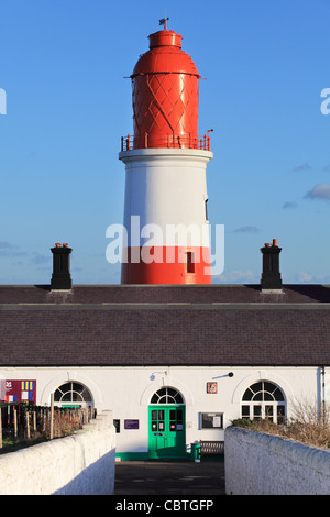 Souter Leuchtturm, Whitburn, North East England, UK. Stockfoto