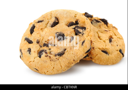 Schokoladenkekse isoliert auf einem weißen Hintergrund. Foto closeup Stockfoto