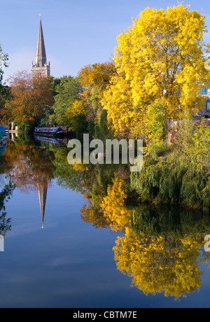 Abingdon, gesehen von der Brücke, frühen Herbst-Tag 4 Stockfoto