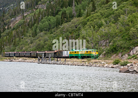 White Pass und der Yukon Railroad. Lake Bennett (Endphase des Chilkoot Trail). Britisch-Kolumbien. Kanada Stockfoto