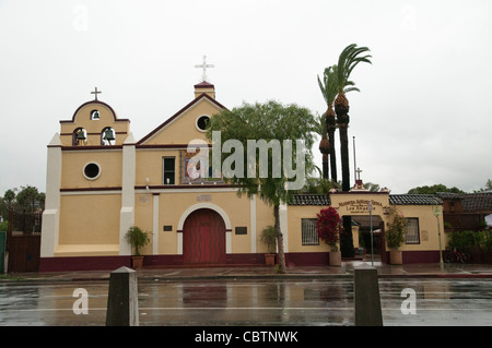 Kirche von Nuestra Señora Reina de Los Angeles, in der Stiftung Lage der Stadt. Stockfoto