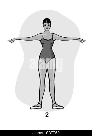 Ballett Body Position 2 Abbildung Stockfoto