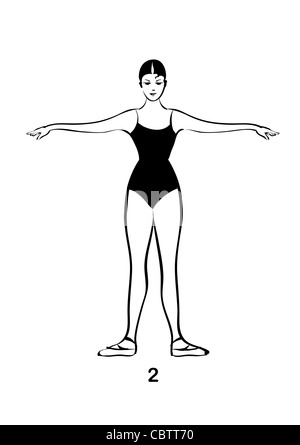 Body-Ballet positionieren 2 BW-Abbildung Stockfoto