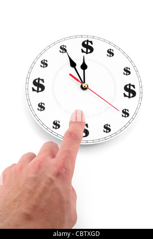 Uhr und Dollarzeichen, Begriff der Zeit ist Geld Stockfoto