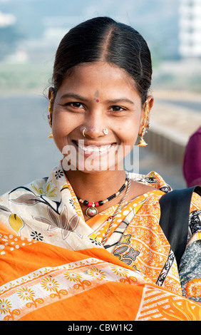 Lächelnde South Indian Teenage Girl portrait Stockfoto