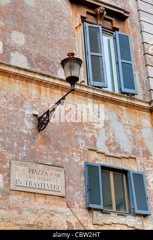 Piazza di S. Maria in Trastevere Rom Italien Stockfoto