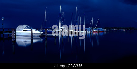 Marina, Bootshafen am Chiemsee, Oberbayern-Deutschland Stockfoto