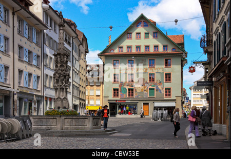 Der Weinmarkt Platz in Luzern, Schweiz Stockfoto