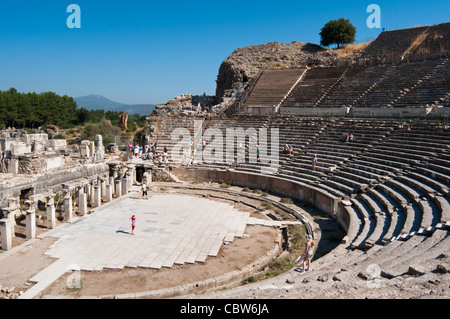 Grand Theater - das Amphitheater von Ephesus - alte Stadt in der Nähe von Selcuk in der Türkei. Stockfoto