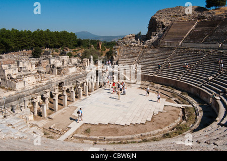 Grand Theater - das Amphitheater von Ephesus - alte Stadt in der Nähe von Selcuk in der Türkei. Stockfoto