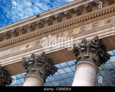 Börse-Gebäude (La Bourse) Paris, Frankreich. Stockfoto