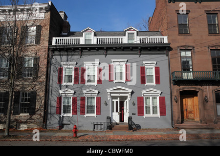 Häuser in der Altstadt von Palisaden, Schenectady, New York, Vereinigte Staaten von Amerika Stockfoto