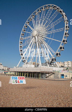 Die Brighton Wheel (Riesenrad) auf Brighton Seafront, East Sussex, England. Stockfoto