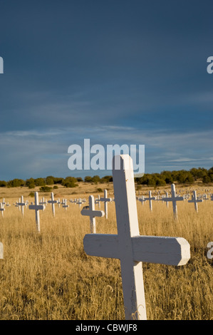 Der Merchant Marine Nationalfriedhof in Fort Stanton, Lincoln County, New Mexico. Stockfoto