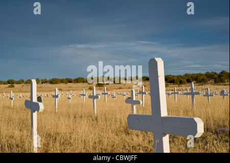 Der Merchant Marine Nationalfriedhof in Fort Stanton, Lincoln County, New Mexico. Stockfoto