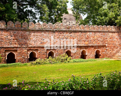 Stone Wälle Sikandar Lodi Grab Lodi Gardens New Delhi Indien Stockfoto