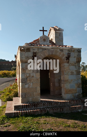 Stein-Eintrag erstellen, Castello di Amorosa ein italienisches Schloss Weingut im nördlichen Teil des Napa Valley in Kalifornien Stockfoto