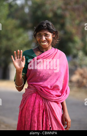 Geistiger Behinderung und unglaublich süß Frau in Andhra Pradesh in Indien Stockfoto