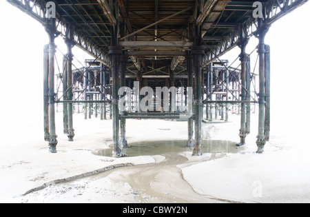 unter zentraler Pier Blackpool, Lancashire, England, UK Stockfoto