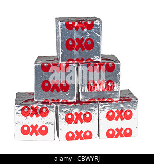 Haufen oder Stapel von OXO Würfel Hühnerbrühe Stockfoto