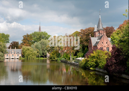 Minnewater schloss, Brügge Stockfoto