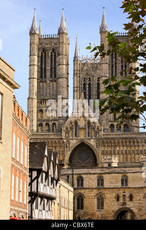 Drury Lane und der Kathedrale von Lincoln Stockfoto