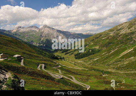 Splügen-Pass in der Schweiz Stockfoto