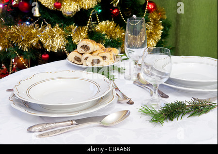 Weihnachten Tischdekoration Stockfoto