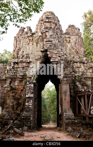 Angkor Thom Osttor von der Ostseite, Kambodscha Stockfoto