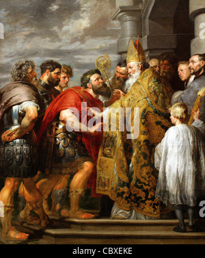 Peter Paul Rubens flämischen Schule St. Ambrose und Kaiser Theodosius 1615 Kunsthistorisches Museum, Wien Stockfoto