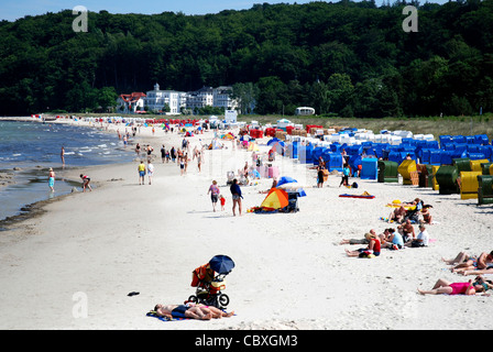 Strand an der Ostsee in Binz auf der Insel Rügen. Stockfoto