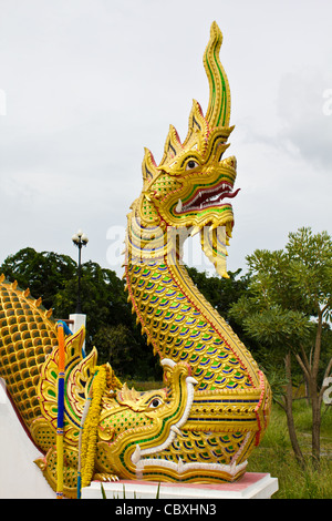 König der Naga im Tempel von Thailand Stockfoto