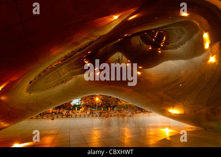 Nahaufnahme von Chicagos "die Bohne". Stockfoto