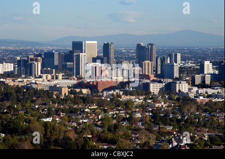 Ansicht von Century City vom Getty Center in Los Angeles, CA Stockfoto