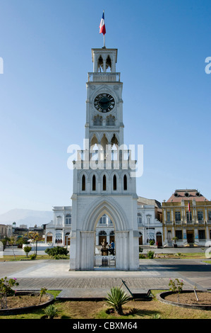 Chile. Iquique Stadt. Prat-Platz und dem Uhrturm. Stockfoto