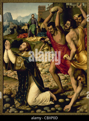 Juan de Juanes (1523-1579). Spanischer Maler. Das Martyrium des Heiligen Stephanus. 1562. Prado-Museum. Madrid. Spanien. Stockfoto