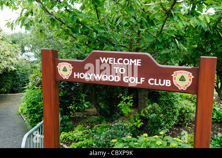 Melden Sie Besucher zum Holywood Golf Club, County Down, der Heimatverein für Rory McIlroy Stockfoto