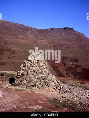 Cairn oben auf dem Weg zu Jacob's Ladder Kinder Scout südlichen Rand Edale Derbyshire Peak District National Park, England Stockfoto