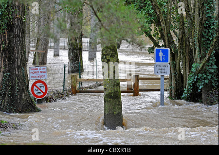 Steigenden Fluten in Parthenay Deux-Sèvres Frankreich Stockfoto