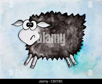 Cartoon-Schaf-Illustration Stockfoto