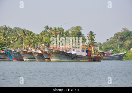 Rückstau von Kollam in Kerala, Indien. Stockfoto