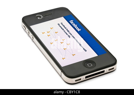 Facebook-Website auf dem iPhone-Bildschirm angezeigt Stockfoto