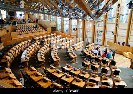 Schottisches Parlament, Innenkammer schottischen diskutieren MSPs, Edinburgh, Schottland Stockfoto