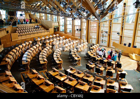 Schottisches Parlament, Innenkammer schottischen diskutieren MSPs, Edinburgh, Schottland Stockfoto