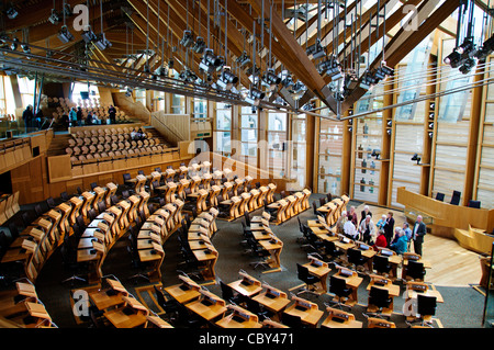 Schottisches Parlament, Innenkammer schottischen diskutieren MSPs, Edinburgh, Schottland Stockfoto