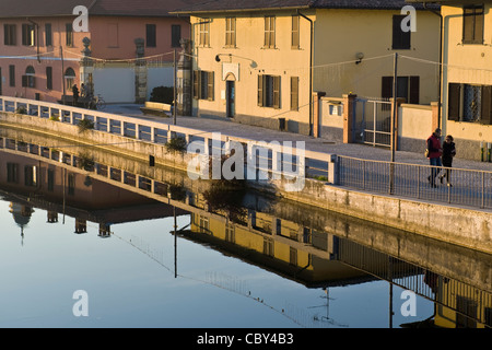 Gaggiano, Naviglio Grande, Lombardei, Italien Stockfoto