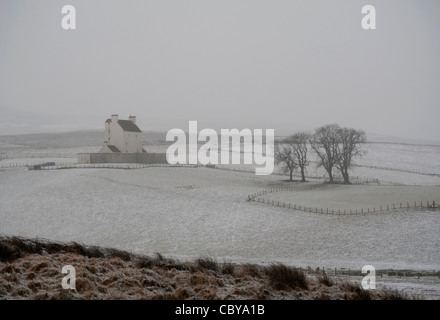 Corgraff Burg, Strathdon, Aberdeenshire. Grampian Region. Schottland im Winter Schnee.  SCO 7832. Stockfoto