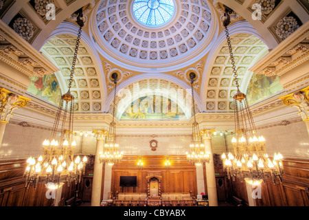 Der Ratssaal in der Guildhall. Hull, East Yorkshire. Stockfoto