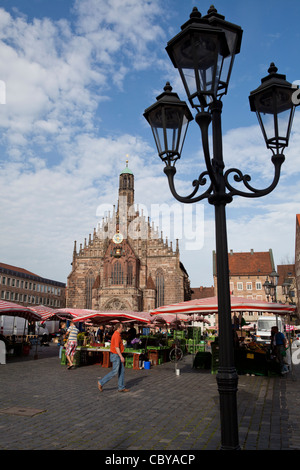 Hauptmarkt und Frauenkirche, Nürnberg, Deutschland Stockfoto